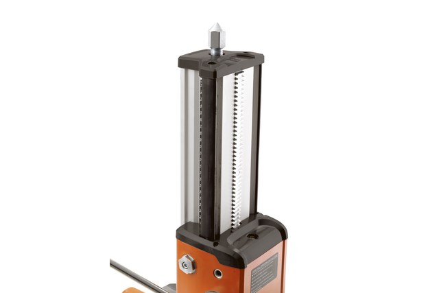 DS 450, top view of jacking screw and leveling device