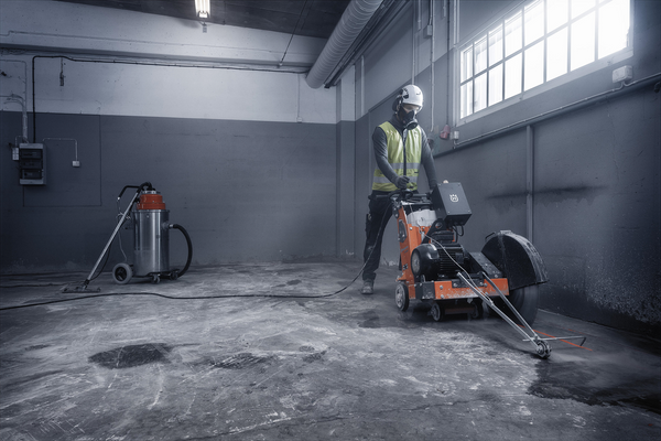 FS 600 E Electric floor saw in action