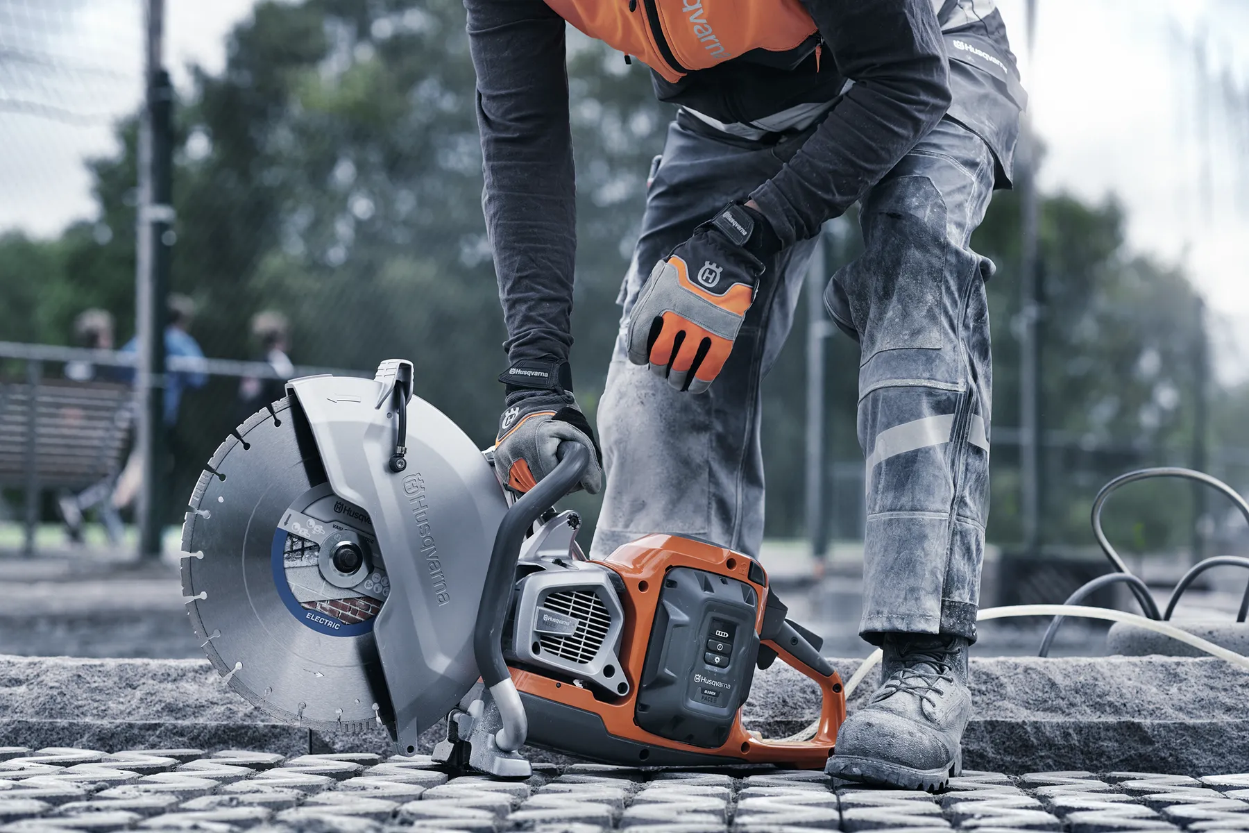 Construction worker holding K1 Pace