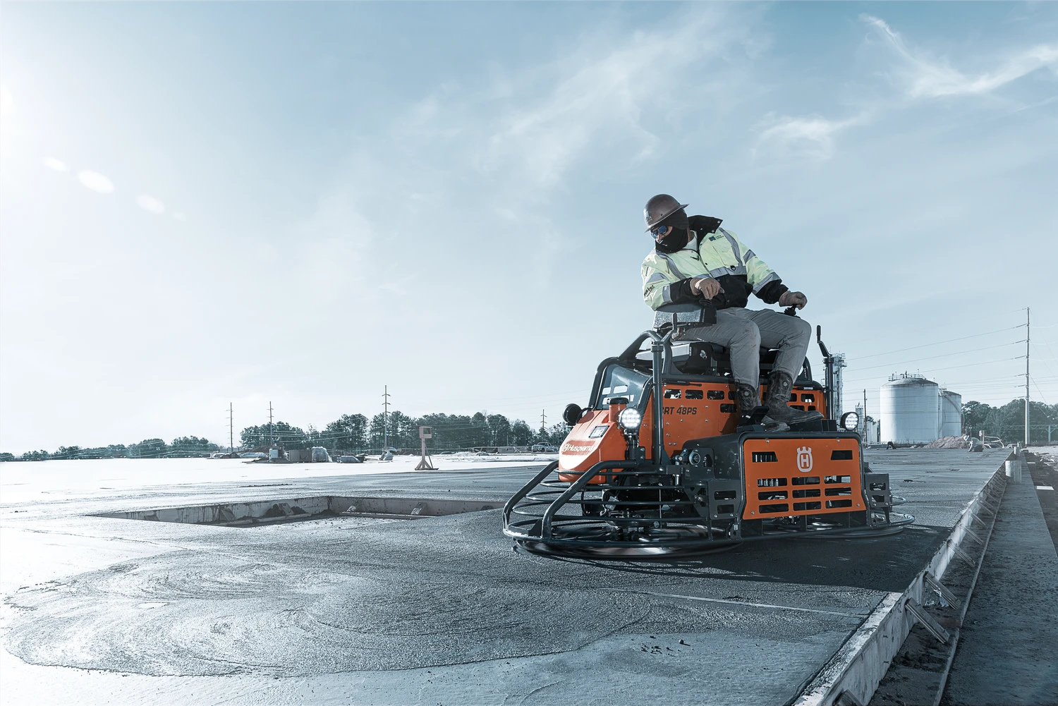 Riding power trowels ride on trowel machine Husqvarna US