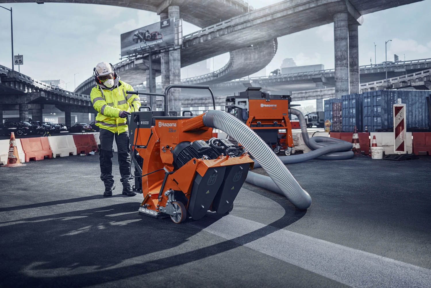 SHOT BLASTING - CLEANING OF ASPHALT